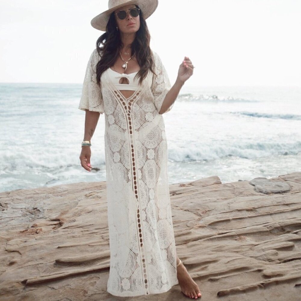 Chelsea28 lace crochet maxi coverup